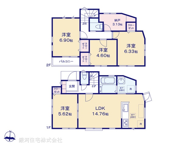 G00389707 神奈川県鎌倉市七里ガ浜１丁目 新築一戸建て 5580万円【間取図】