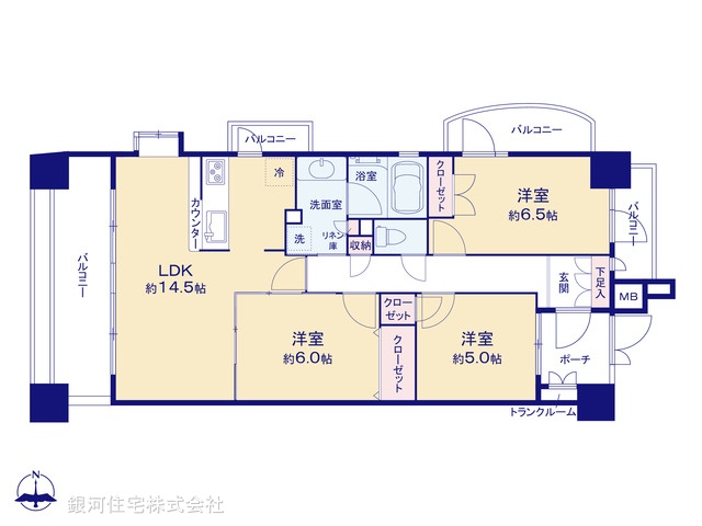 G00389760 神奈川県平塚市宮の前 中古マンション 3980万円【間取図】