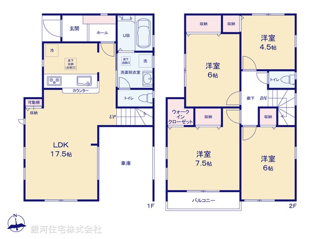 G00389766 東京都江戸川区江戸川５丁目 新築一戸建て 6490万円【間取図】