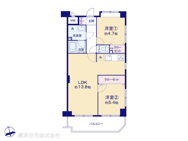 G00389797 東京都足立区鹿浜６丁目 中古マンション 2899万円【間取図】