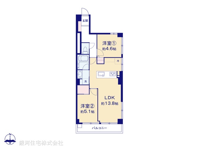 G00390084 東京都豊島区北大塚２丁目 中古マンション 5198万円【間取図】