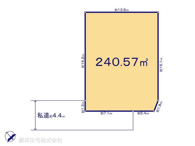 G00390177 神奈川県鎌倉市小町２丁目 土地 1億4500万円【区画図】