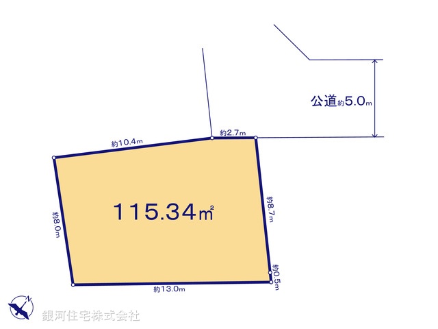 G00390273 東京都東村山市秋津町３丁目 土地 3380万円【区画図】