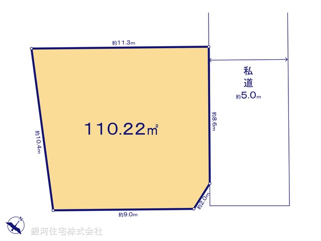 G00390276 東京都東村山市秋津町３丁目 土地 3380万円【区画図】