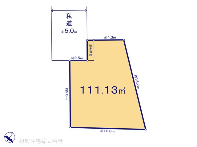 G00390278 東京都東村山市秋津町３丁目 土地 3280万円【区画図】