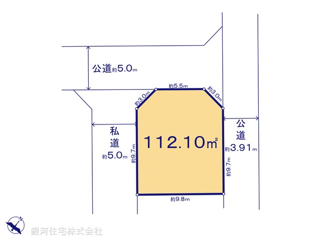 G00390281 東京都東村山市秋津町３丁目 土地 3680万円【区画図】