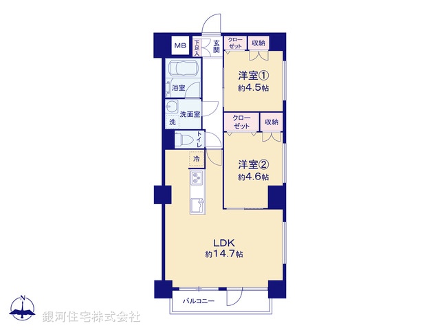 G00390301 東京都世田谷区南烏山３丁目 中古マンション 4980万円【間取図】