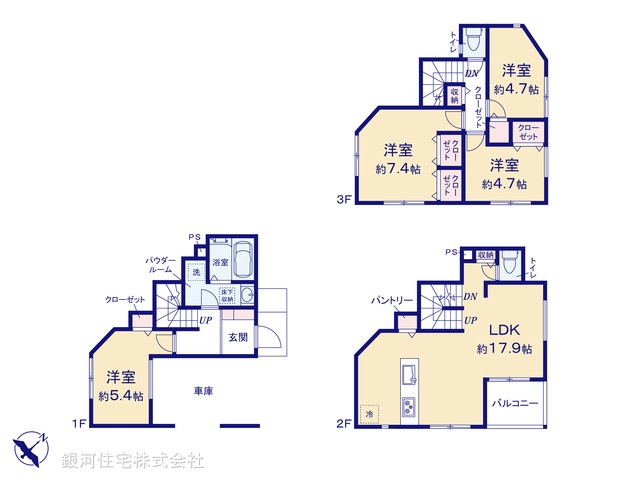 G00390406 神奈川県横浜市金沢区六浦南２丁目 新築一戸建て 4780万円【間取図】