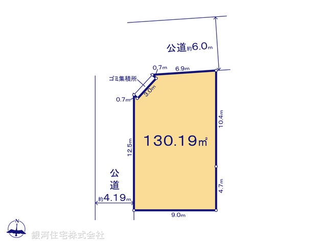 G00390418 埼玉県所沢市大字北秋津 土地 4190万円【区画図】