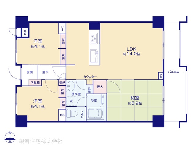 G00390440 東京都足立区伊興１丁目 中古マンション 3480万円【間取図】