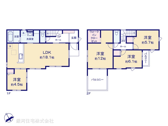 G00390548 埼玉県越谷市東町５丁目 新築一戸建て 4998万円【間取図】