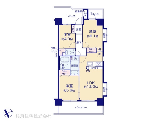 G00390557 千葉県市川市南八幡４丁目 中古マンション 6499万円【間取図】