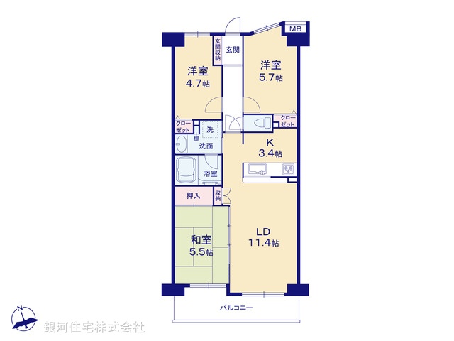 G00390559 埼玉県入間市東藤沢２丁目 中古マンション 2280万円【間取図】