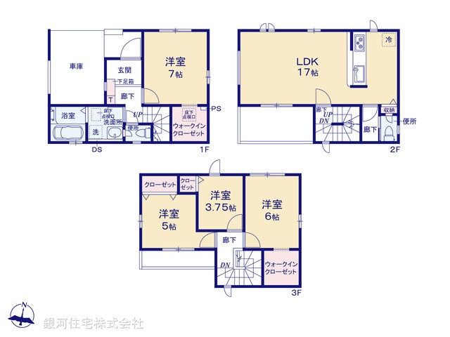 G00390569 埼玉県越谷市南越谷３丁目 新築一戸建て 5180万円【間取図】