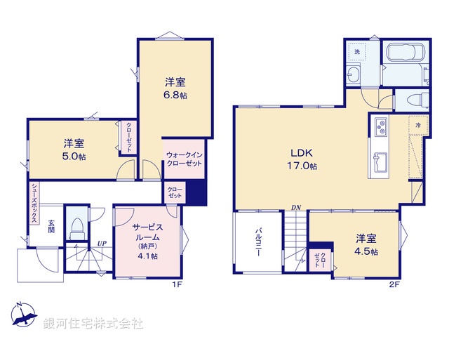 G00390589 千葉県習志野市藤崎６丁目 新築一戸建て 4590万円【間取図】