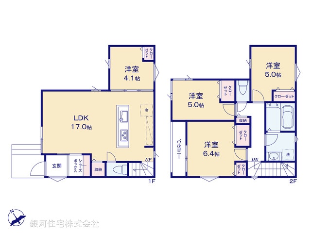 G00390591 千葉県習志野市藤崎６丁目 新築一戸建て 4590万円【間取図】