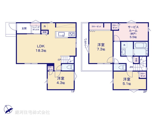 G00390592 千葉県習志野市藤崎６丁目 新築一戸建て 4490万円【間取図】