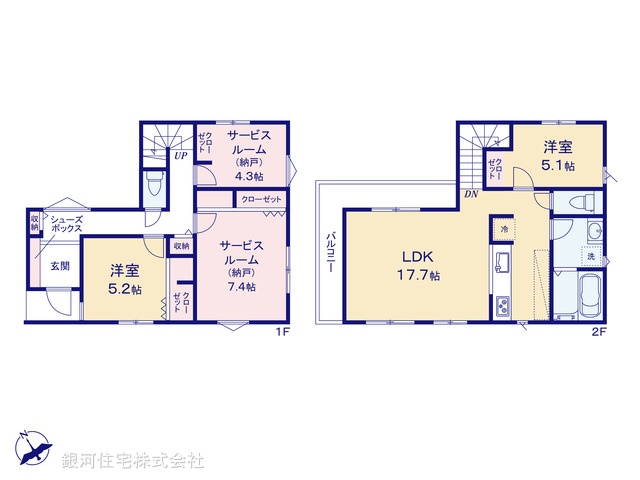 G00390593 千葉県習志野市藤崎６丁目 新築一戸建て 4290万円【間取図】