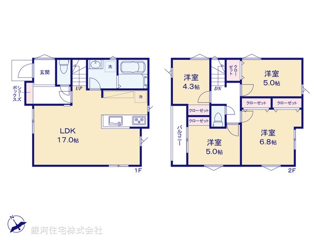 G00390594 千葉県習志野市藤崎６丁目 新築一戸建て 4390万円【間取図】