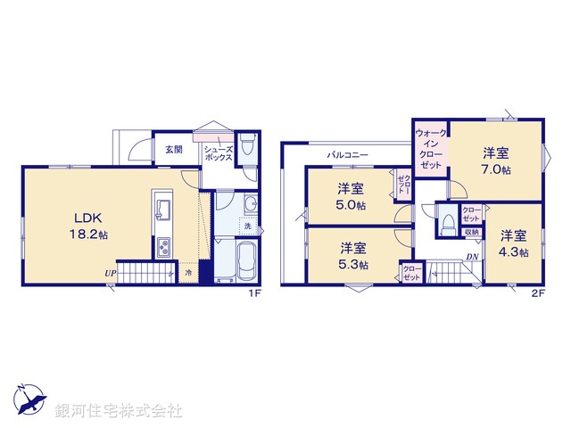 G00390595 千葉県習志野市藤崎６丁目 新築一戸建て 4590万円【間取図】
