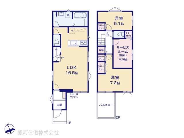 G00390602 千葉県市川市本北方２丁目 新築一戸建て 4280万円【間取図】