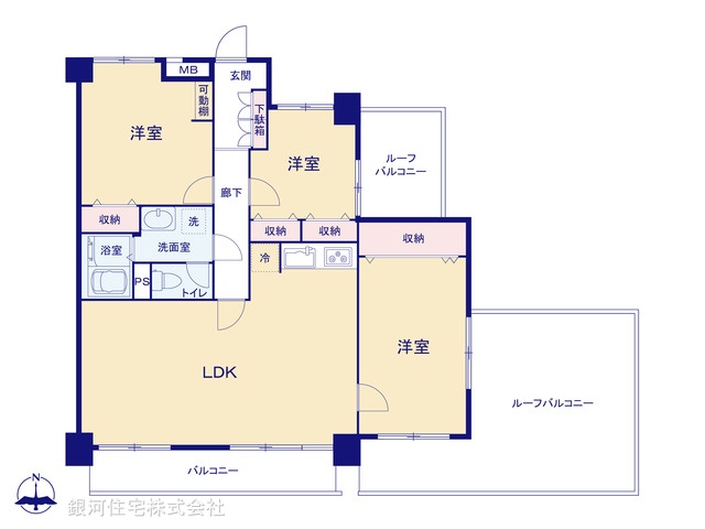 G00390666 東京都江東区大島７丁目 中古マンション 6980万円【間取図】
