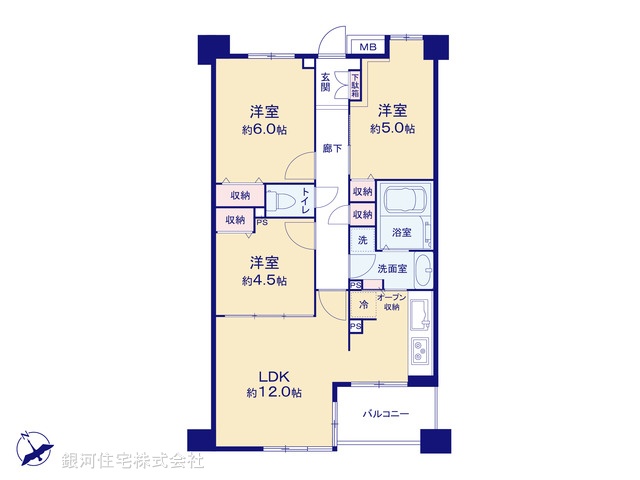 G00390667 東京都大田区大森西７丁目 中古マンション 7280万円【間取図】