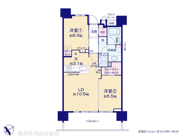 G00390668 神奈川県横浜市神奈川区神奈川２丁目 中古マンション 6880万円【間取図】