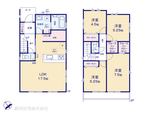 G00390710 千葉県習志野市鷺沼５丁目 新築一戸建て 5190万円【間取図】