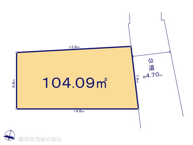 G00390719 埼玉県さいたま市見沼区大和田町２丁目 土地 2480万円【区画図】