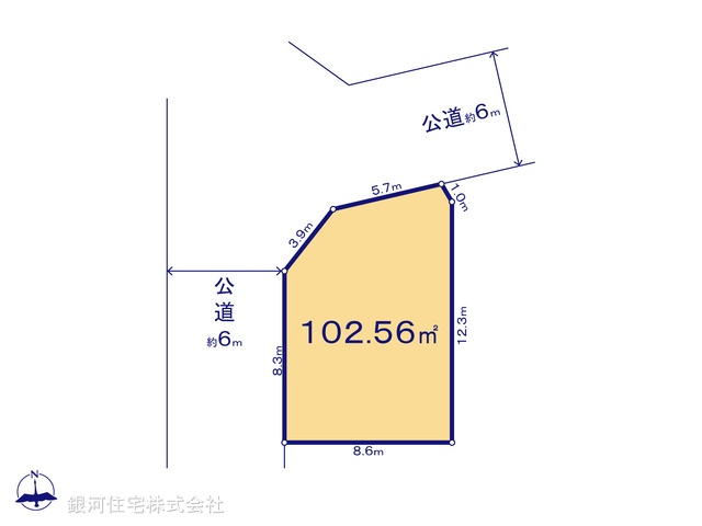 G00390749 千葉県八千代市八千代台西１０丁目 土地 3690万円【区画図】