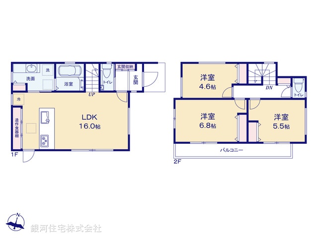 G00390760 埼玉県ふじみ野市桜ヶ丘３丁目 新築一戸建て 3980万円【間取図】