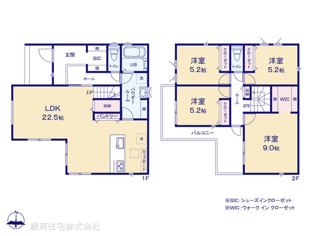G00390812 東京都町田市成瀬台３丁目 新築一戸建て 7890万円 土地面積191.39m² (約57.89坪) 建物面積119.57m² (約36.16坪) 間取り４ＬＤＫ 築年月2026年03月(築１年以内)【間取図】