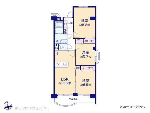 G00390944 千葉県松戸市新松戸北２丁目 中古マンション 2098万円【間取図】