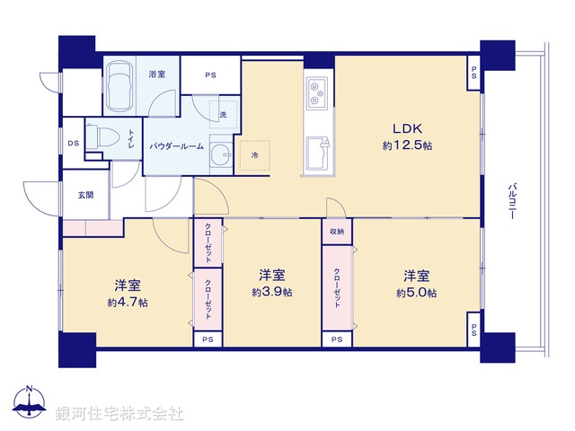 G00390946 東京都江戸川区中葛西５丁目 中古マンション 3880万円【間取図】