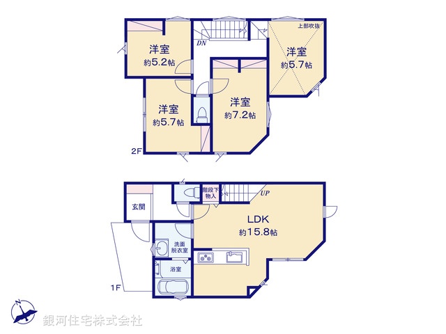 G00391020 神奈川県大和市福田３丁目 新築一戸建て 3980万円【間取図】