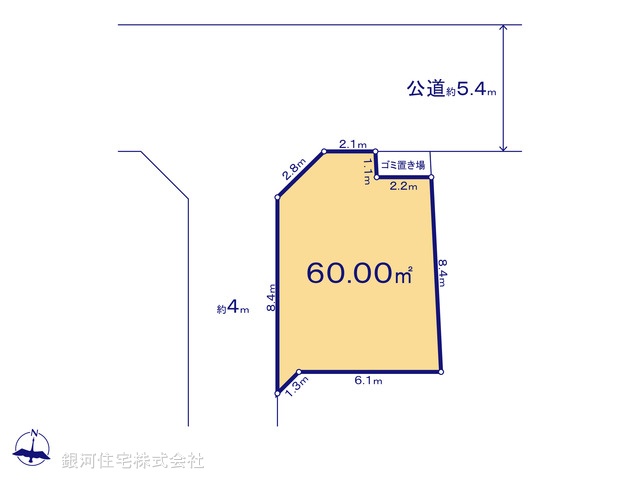 G00391145 埼玉県さいたま市浦和区本太４丁目 土地 4300万円【区画図】