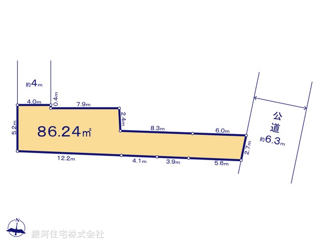 G00391148 埼玉県さいたま市浦和区本太４丁目 土地 4060万円【区画図】