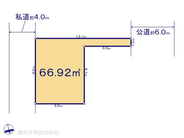 G00391716 東京都杉並区宮前３丁目 土地 6310万円【区画図】