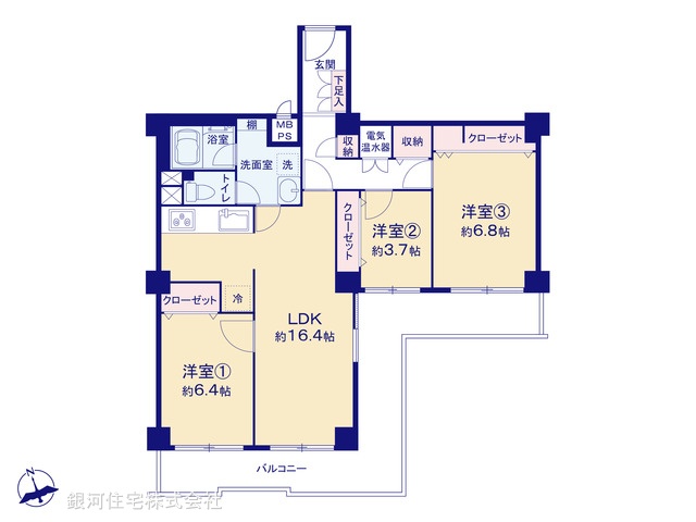G00391760 東京都大田区南馬込６丁目 中古マンション 5990万円【間取図】