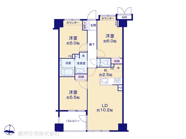 G00391769 東京都府中市美好町２丁目 中古マンション 5180万円【間取図】