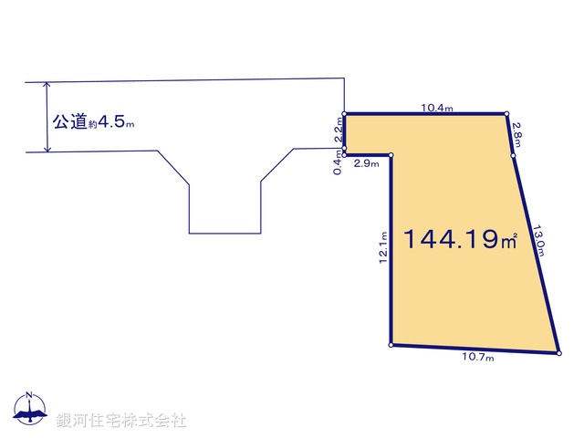G00391877 神奈川県茅ヶ崎市円蔵 土地 3174万円【区画図】