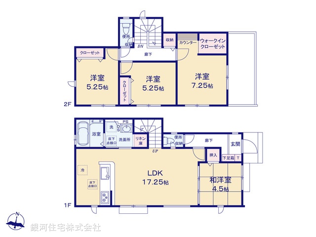G00391891 東京都東村山市富士見町４丁目 新築一戸建て 4180万円【間取図】