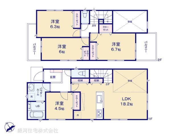G00391909 神奈川県横浜市旭区笹野台４丁目 新築一戸建て 5580万円【間取図】