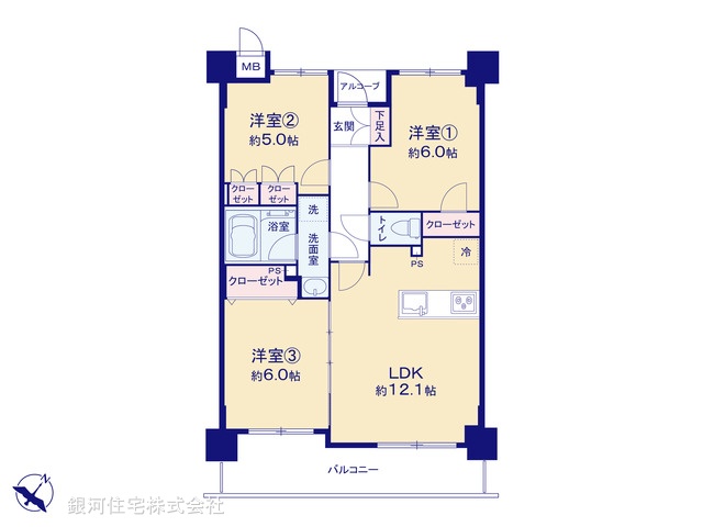 G00391966 埼玉県さいたま市南区内谷７丁目 中古マンション 3199万円【間取図】
