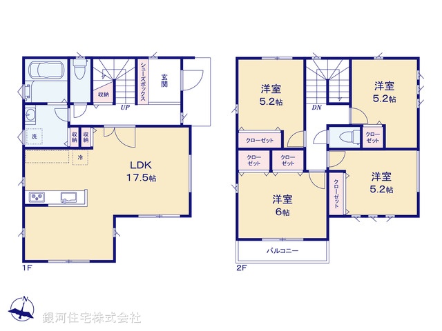 G00392038 神奈川県横須賀市岩戸２丁目 新築一戸建て 3998万円【間取図】
