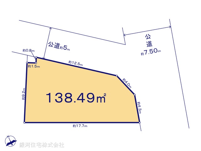 G00392066 東京都東大和市上北台２丁目 土地 3880万円【区画図】