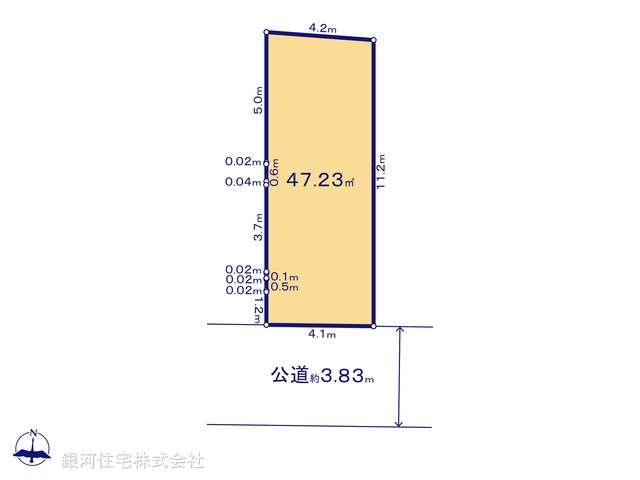 G00392080 東京都葛飾区青戸６丁目 土地 3930万円【区画図】