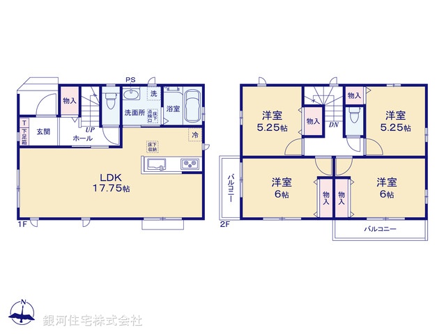 G00392161 埼玉県三郷市戸ヶ崎５丁目 新築一戸建て 3590万円【間取図】