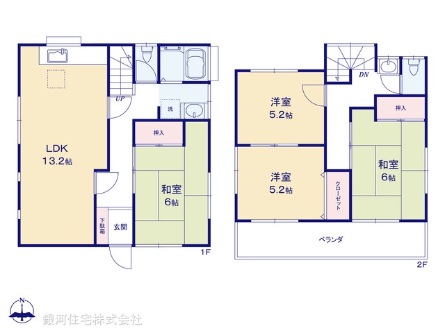 G00392237 埼玉県川口市大字源左衛門新田 中古一戸建て 1280万円【間取図】